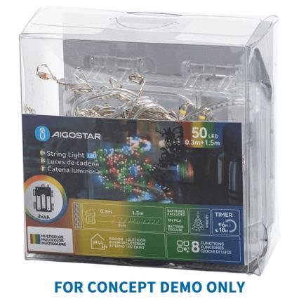 Aigostar - LED buiten kerstsnoer 72xLED/8 functies 3xAA 1,2m IP44 warm wit