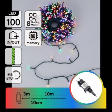 Aigostar - LED buiten kerstverlichting 100xLED/8 functies 13m IP44 meerkleurig