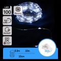 Aigostar - LED buiten kerstverlichting 100xLED/8 functies/3xAA 10,3m IP44 koud wit