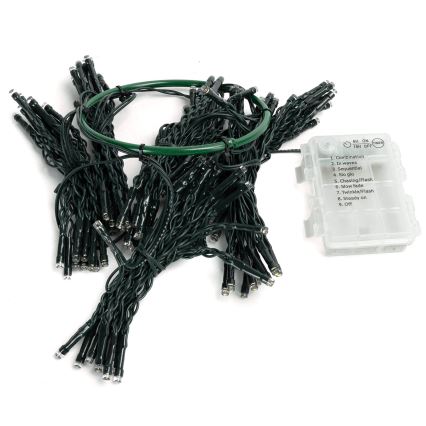 Aigostar - LED buiten kerstverlichting 108xLED/8 functies 3xAA 1,8m IP44 warm wit