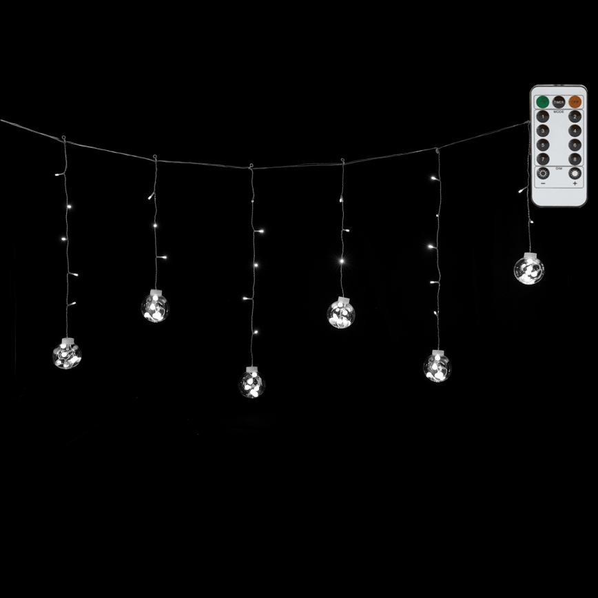 Aigostar - LED buitenlichtsnoer 120xLED/8 functies 3x0,6m IP44 koud wit + afstandsbediening