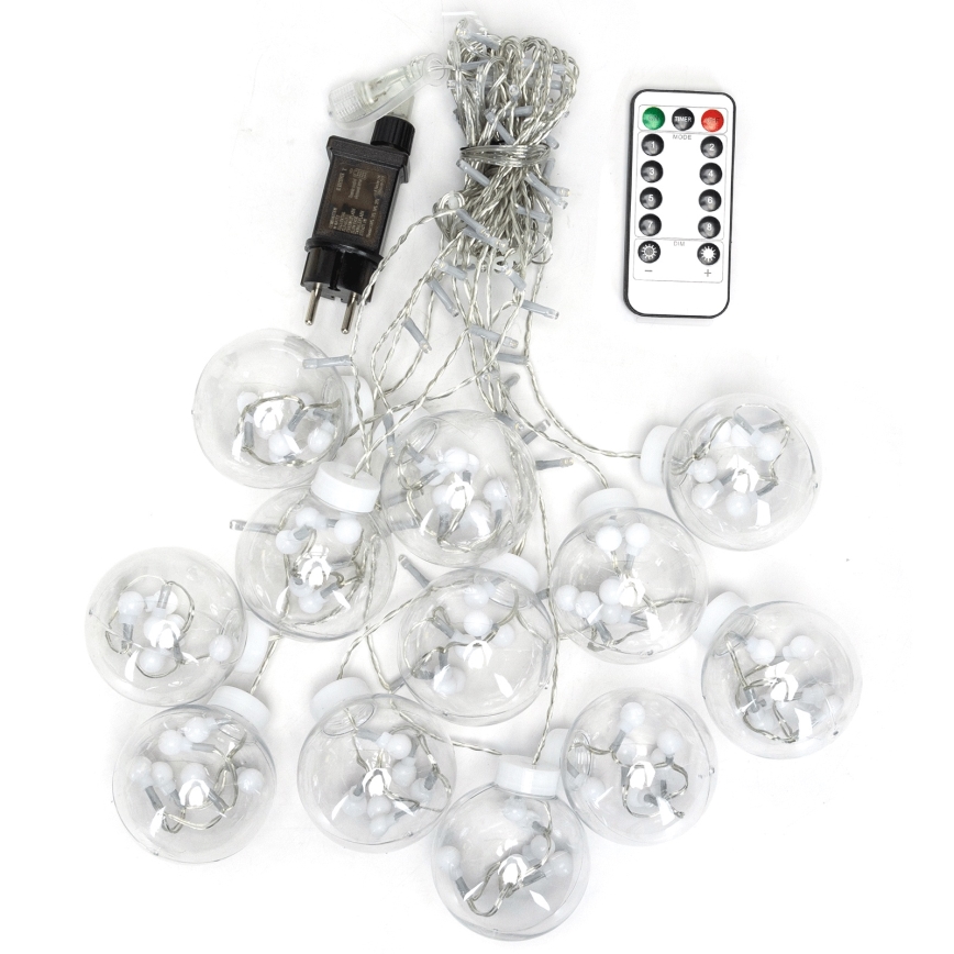 Aigostar - LED buiten kerstlichtsnoer 120xLED/8 functies 3x0,6m IP44 warm wit + afstandsbediening