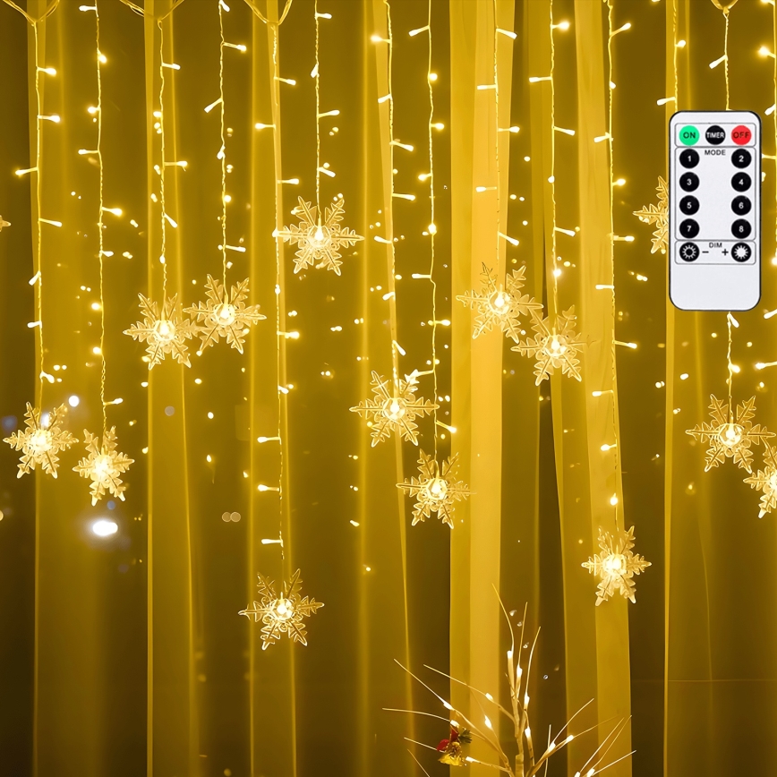 Aigostar - LED buiten kerstverlichting 120xLED/8 functies 3x0,7m IP44 warm wit + afstandsbediening