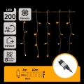 Aigostar - LED buiten kerstverlichting 200xLED/8 functies 10x0,4m IP44 warm wit