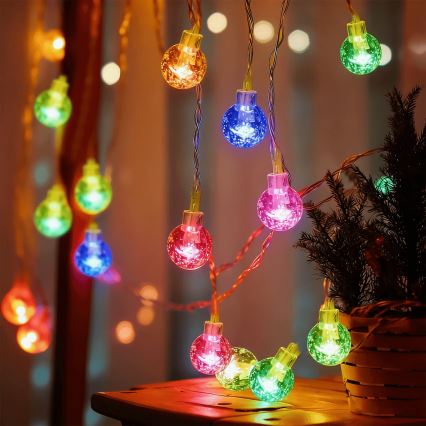 Aigostar - LED buiten kerstverlichting 50xLED/8 functies 3xAA 5,3 m IP44 meerkleurig