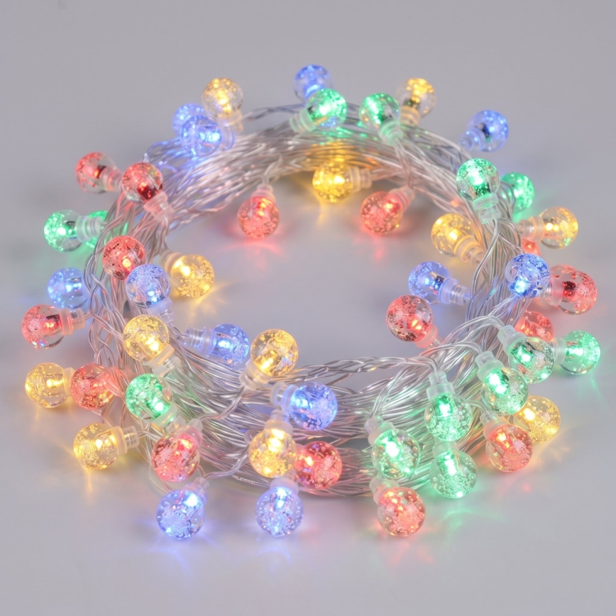 Aigostar - LED buiten kerstverlichting 50xLED/8 functies 3xAA 5,3 m IP44 meerkleurig