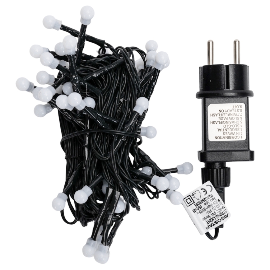 Aigostar - LED buiten kerstverlichting 50xLED/8 functies 8m IP44 warm wit