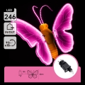 Aigostar - LED Buitendecoratie 246xLED/9W/230V 42 cm IP44 vlinder/roze