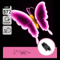 Aigostar - LED buitendecoratie 372xLED 60 cm IP44 vlinder/roze