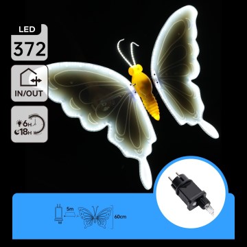 Aigostar - LED buitendecoratie 372xLED IP44 koud wit vlinder