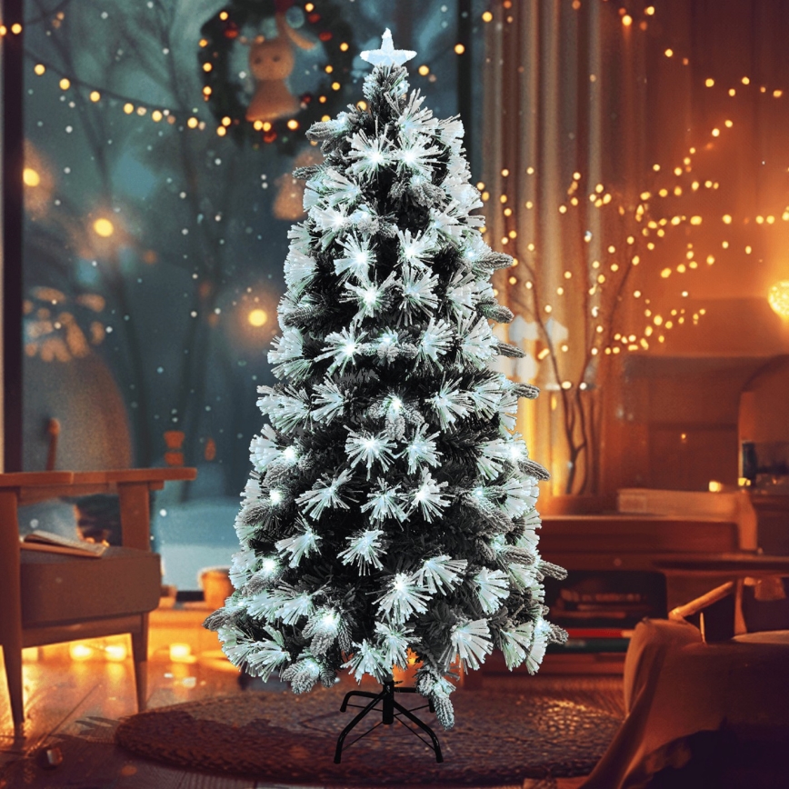 Aigostar - LED buitenkerstboom 125xLED/8 functies 1,2 m IP44 koel wit