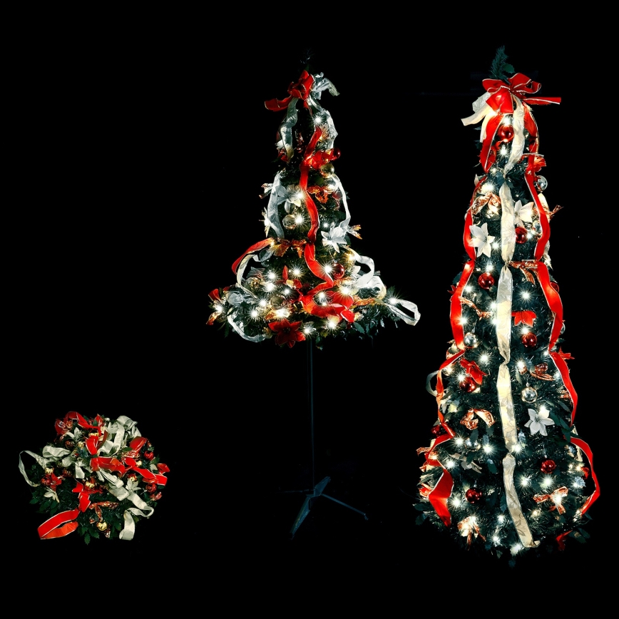 Aigostar - LED buiten kerstboom 80xLED 1,2m IP44 rood, koud wit