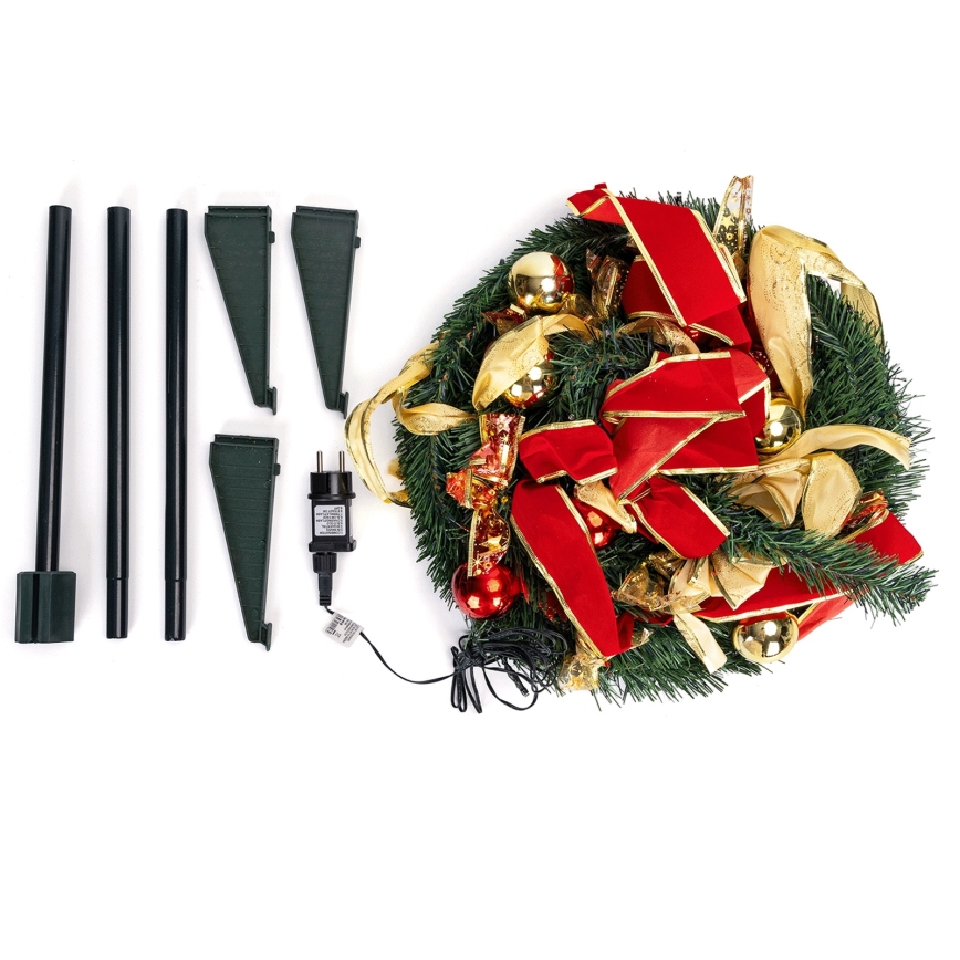 Aigostar - LED buiten kerstboom 80xLED 1,2m IP44 rood, koud wit