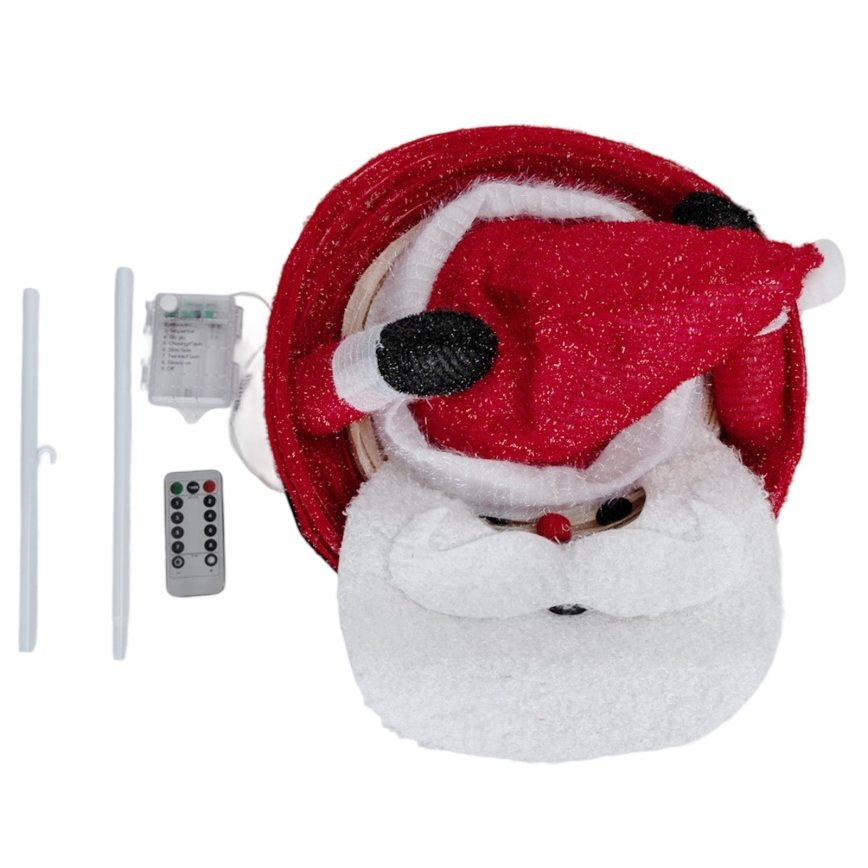 Aigostar - LED kerstdecoratie voor buiten 50xLED/3xAA 0,7m IP44 koel wit Santa Claus