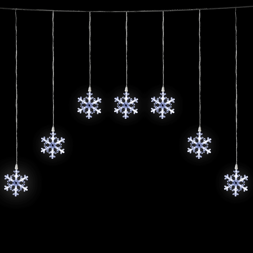 Aigostar - LED buitenlichtsnoer, 84 LED, 8 functies, 1,2 x 1 m, IP44, koel wit, sneeuwvlokken