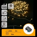 Aigostar - LED buitensnoer 100xLED/8 functies 3xAA 5,3 m IP44 warm wit