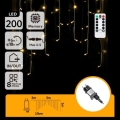 Aigostar - LED buitensnoer 200xLED/6W/230V/8 functies 3x1m IP44 warm wit + afstandsbediening