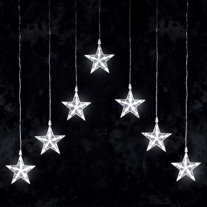 Aigostar - LED-lichtsnoer voor buiten, 70 LEDs, 1,2×1 m, IP44, koelwit, sterren