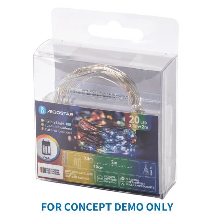 Aigostar - LED decoratieve lichtslinger met flesstopper 40xLED/3xLR44 4m warm wit