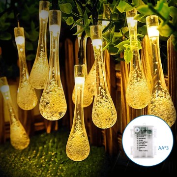 Aigostar - LED decoratieve lichtslinger voor buiten 50xLED/8 functies 3xAA 5,3m IP44 warm wit