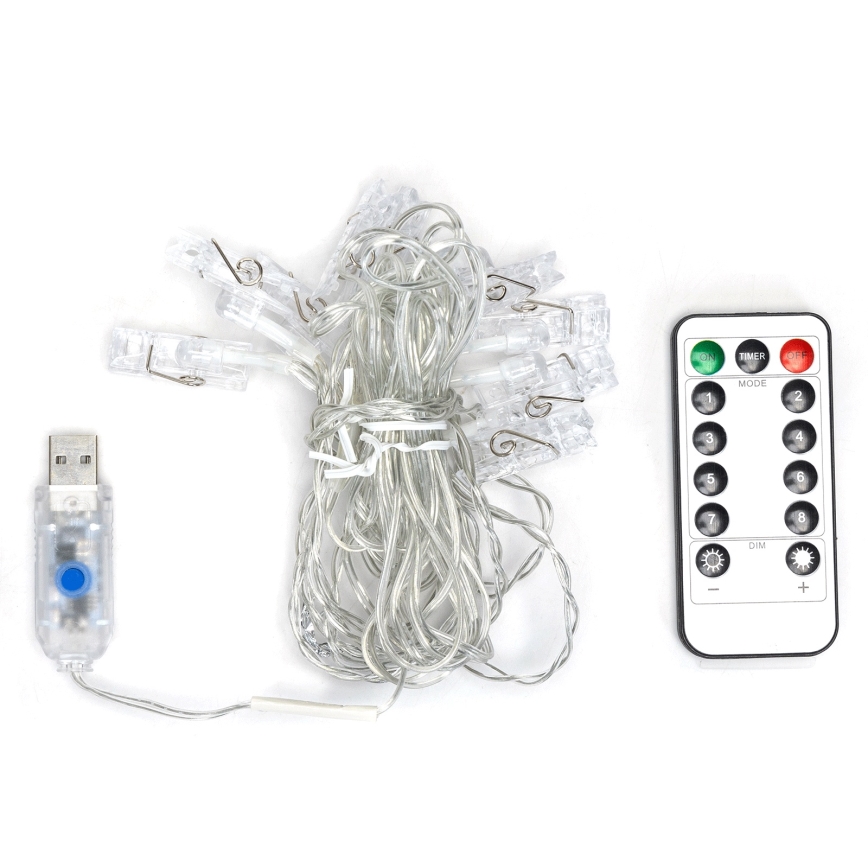 Aigostar - LED-decoratieve lichtsnoer 80xLED/5W/USB 13 m warm wit