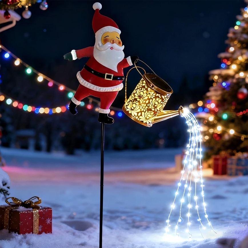 Aigostar - LED décoration de Noël d'extérieur 120xLED/8 fonctions 80 cm IP44 Santa/blanc froid
