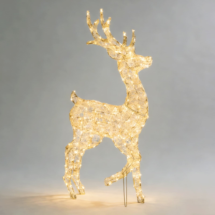 Aigostar - Décoration de Noël extérieure à LED 240xLED/8 fonctions 1,25m IP44 blanc chaud cerf
