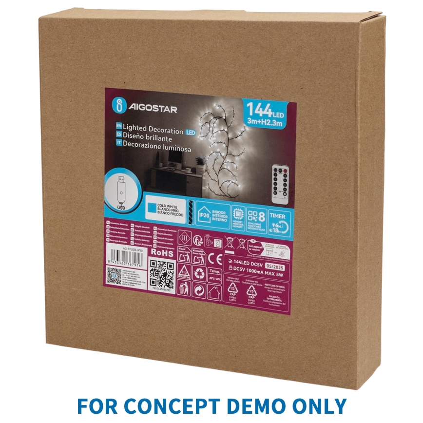 Aigostar - LED Décoration de Noël extérieure 540xLED/6W/230V 43 cm IP44 flocon blanc froid
