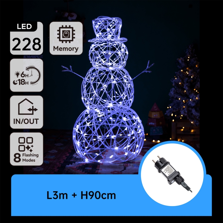 Aigostar-LED Décoration de Noël extérieure LED/3,6W/31/230V 6500K 90cm IP44 bonhomme de neige