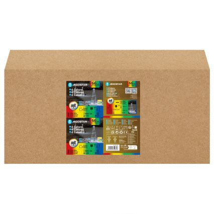 Aigostar - Décoration de Noël solaire à LED 66xLED/0,59W/3,7V 100 cm IP65 130 mAh sapin multicolore