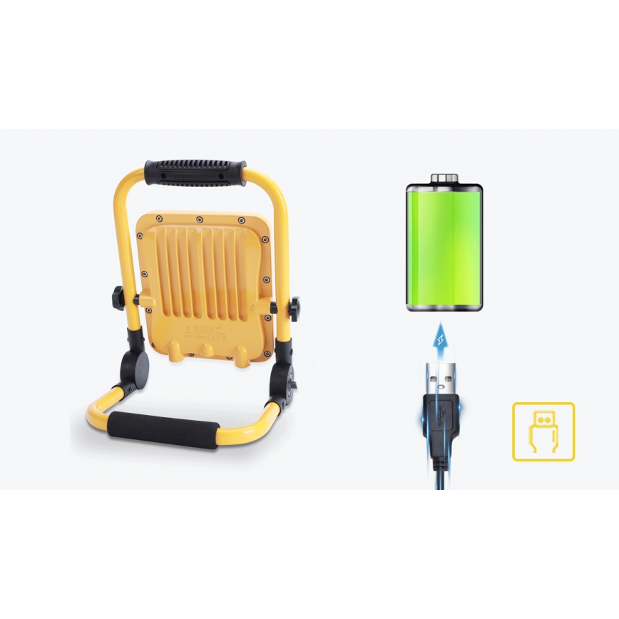 Aigostar - LED Dimbaar rechargeable Schijnwerper LED/50W/5V 6500K IP65