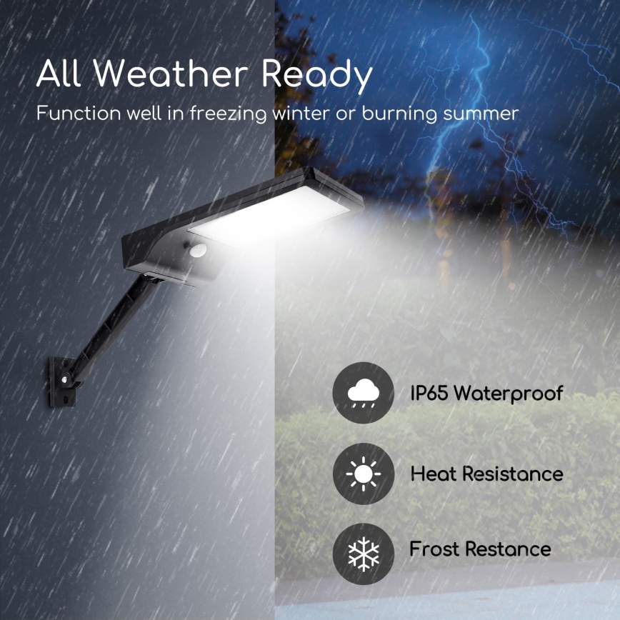 Aigostar - LED Dimbaar zonne- lamp met sensor LED/2,3W/5,5V IP65 1800 mAh + afstandsbediening