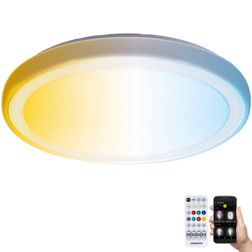 Aigostar - LED Dimbare badkamer plafondverlichting MESH Smart LED/24W/230V 3000-6500K IP44 + afstandsbediening