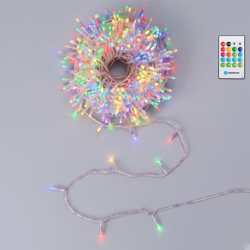Aigostar - Dimbare LED buiten kerstverlichting met bewegingssensor 100xLED/3xAA 12m meerkleurig + afstandsbediening