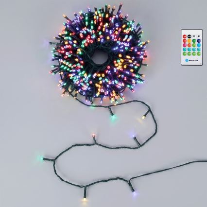 Aigostar - Dimbaar LED-buitenkerstsnoer met bewegingssensor 100xLED/3xAA 12m meerkleurig + afstandsbediening