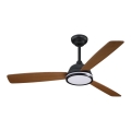 Aigostar - LED dimbare plafondventilator LED/20W/230V 2700-6500K 132cm bruin + afstandsbediening