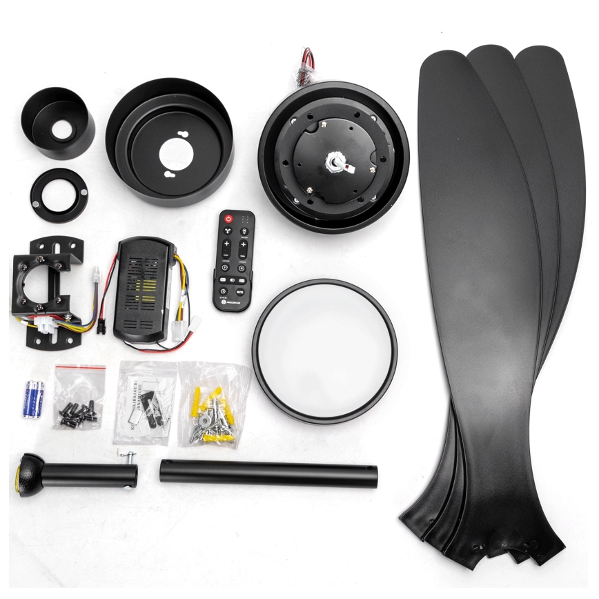 Aigostar - LED dimbare plafondventilator LED/20W/230V 2700-6500K 132cm zwart + afstandsbediening