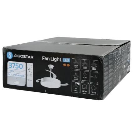 Aigostar - LED dimbare plafondventilator LED/36W/230V 2700-6500K diameter 107 cm + afstandsbediening wit