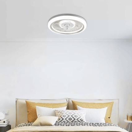 Aigostar - LED dimbare plafondventilator LED/40W/230V 2700/4000/6500K diameter 50 cm + afstandsbediening wit