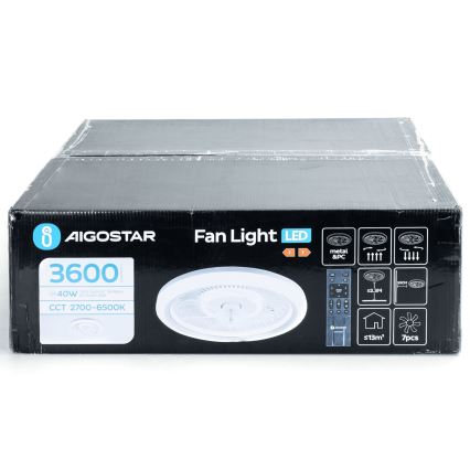 Aigostar - LED dimbare plafondventilator LED/40W/230V 2700/4000/6500K diameter 50 cm + afstandsbediening wit