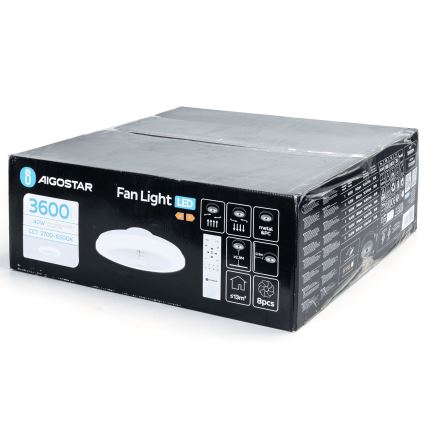 Aigostar - LED dimbare plafondventilator LED/40W/230V 2700-6500K diameter 48 cm + afstandsbediening wit