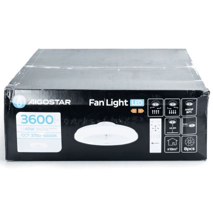 Aigostar - LED dimbare plafondventilator LED/40W/230V 2700-6500K diameter 48 cm + afstandsbediening wit