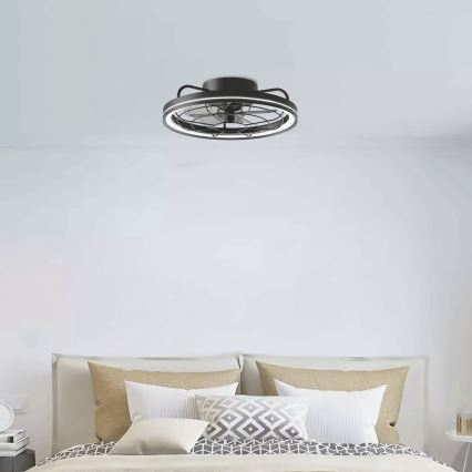 Aigostar - LED dimbare plafondventilator LED/40W/230V 2700-6500K diameter 48 cm + afstandsbediening zwart