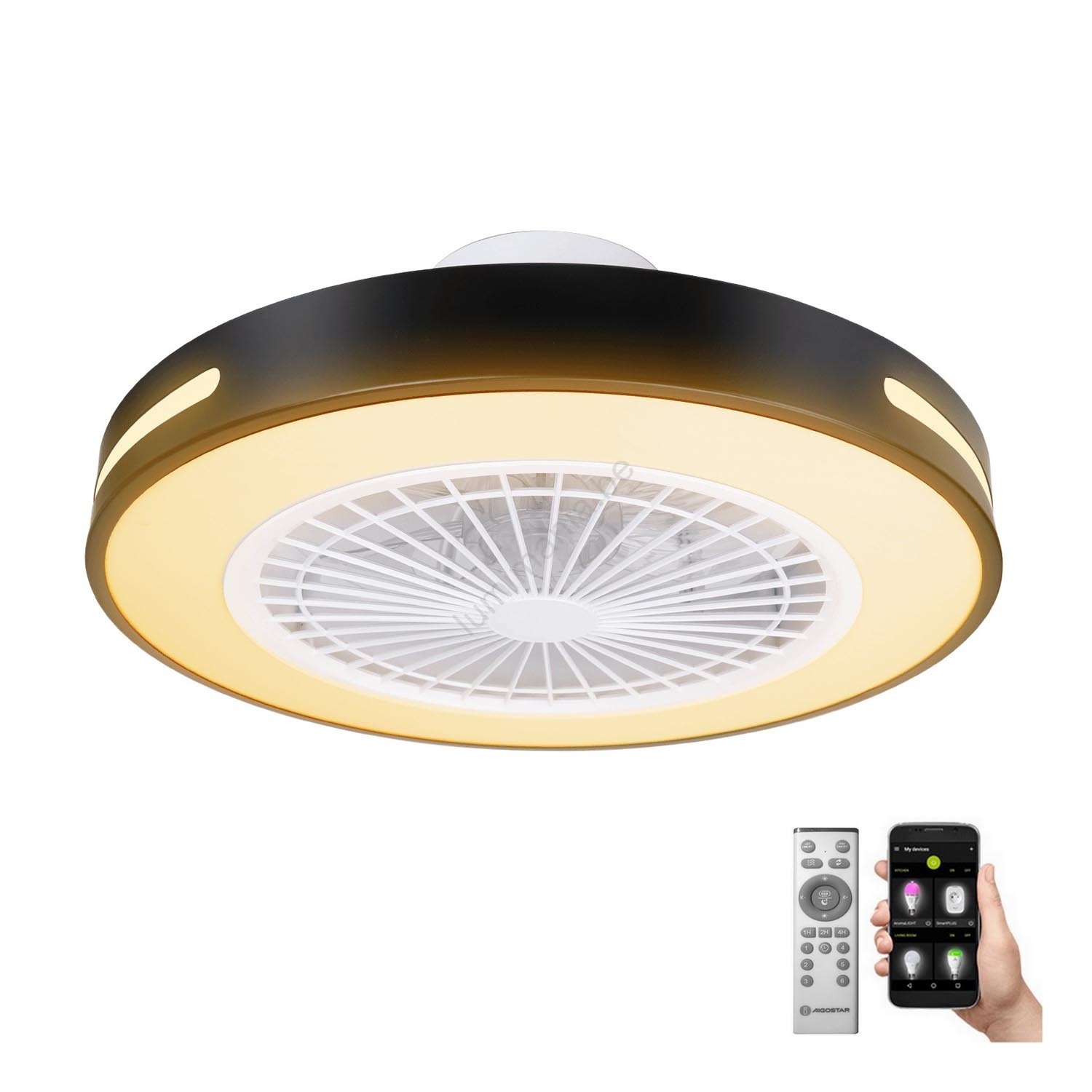 Eosnow Kit de remplacement pour ventilateur de plafond à LED de 5,3 pouces, 3 000 K, 4 200 K, 6 500 K, intensité variable, 15 W, rond, 95 à 265 V