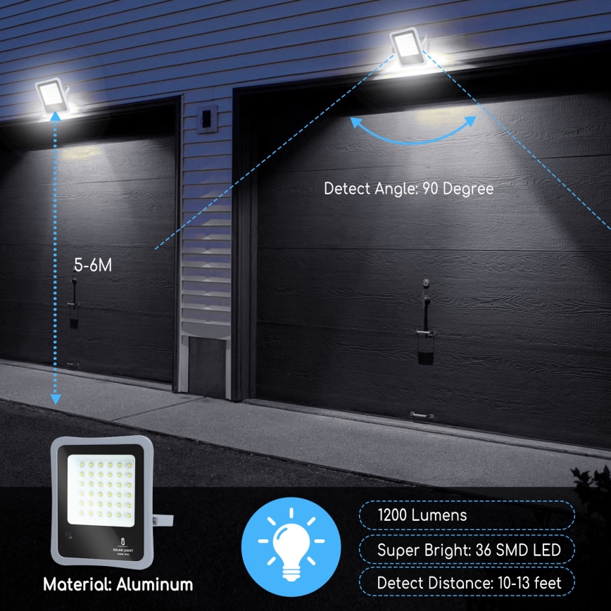 Aigostar - LED Dimbare zonne-schijnwerper LED/100W/3,2V IP65 10000 mAh + AB