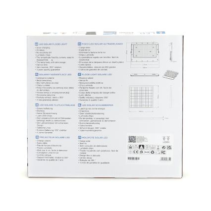Aigostar - Dimbare zonne-LED-schijnwerper LED/200W/3,2V IP65 20000 mAh + afstandsbediening