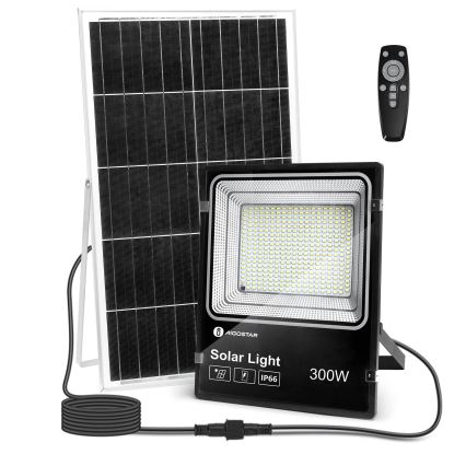 Aigostar - LED Dimbare zonne-schijnwerper LED/300W/3,2V IP66 + afstandsbediening
