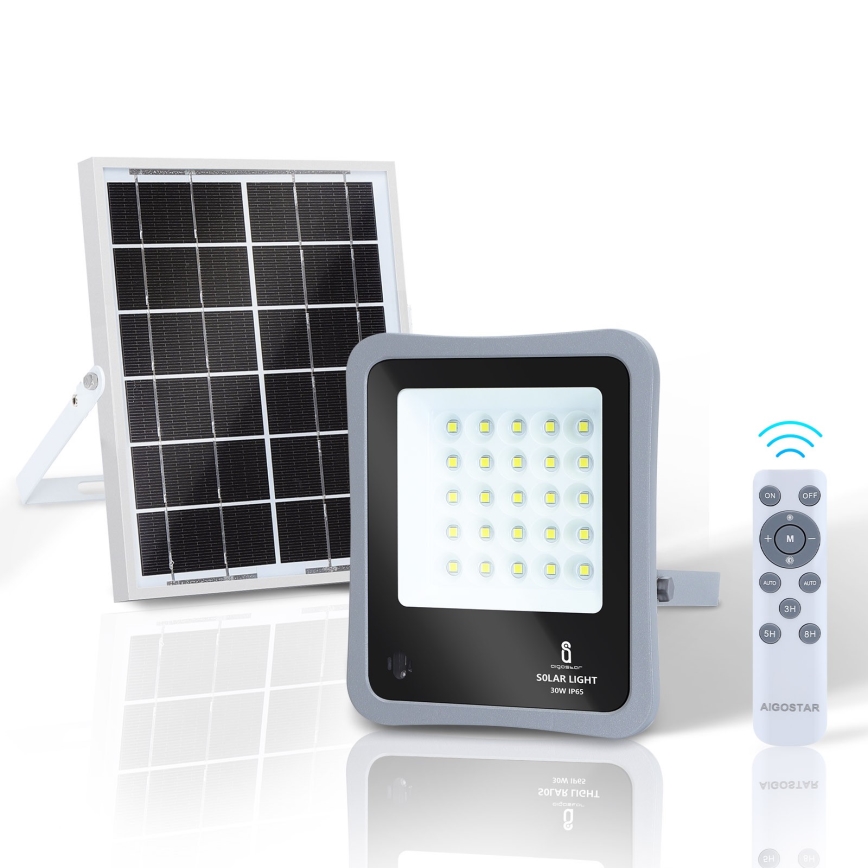 Aigostar - LED Dimbare zonne-schijnwerper LED/30W/3,2V 20000 mAh IP67 + AB