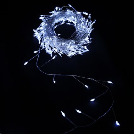 Aigostar - Guirlande de Noël extérieure LED 100xLED/8 fonctions 3xAA 3,3m IP44 blanc froid