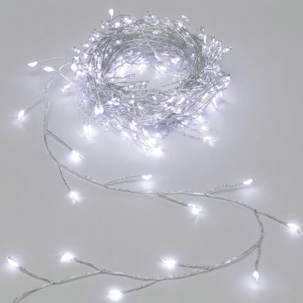Aigostar - Guirlande de Noël extérieure LED 100xLED/8 fonctions 3xAA 3,3m IP44 blanc froid